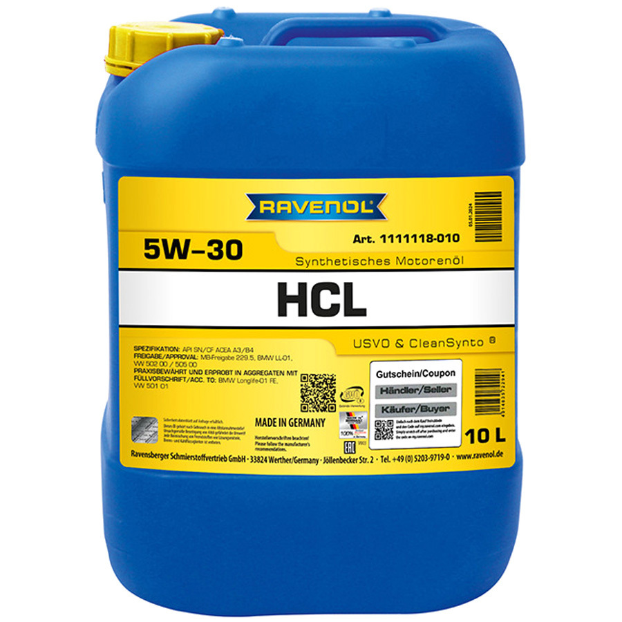 Моторное масло Ravenol HCL 5W-30, 10 л