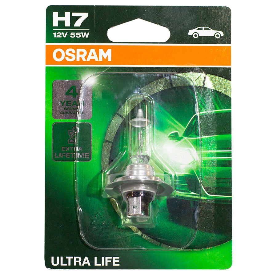Автолампа OSRAM Лампа OSRAM Ultra Life - H7-55 Вт-3100К, 1 шт.