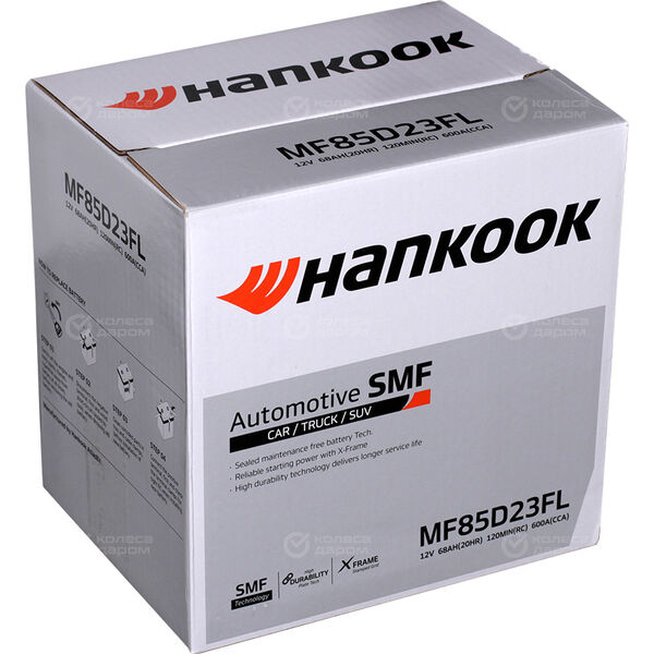 Автомобильный аккумулятор Hankook MF85D23L 68 Ач обратная полярность D23L в Троицке