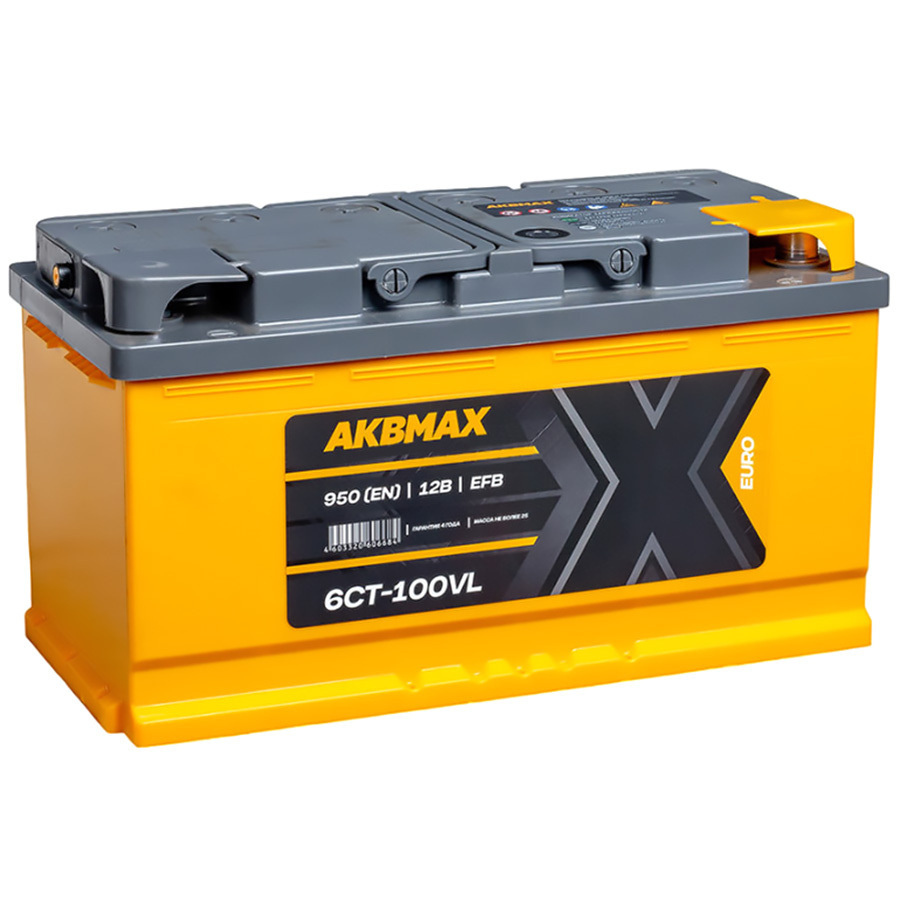 Автомобильный аккумулятор AKBMAX EFB 100 Ач обратная полярность L5