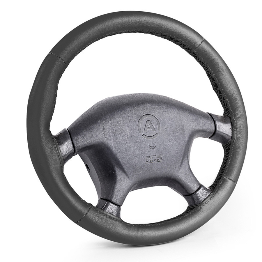 Оплетка на руль Autoprofi SAM-200 BK (M) натуральная кожа, на шнуровке (37-39см)