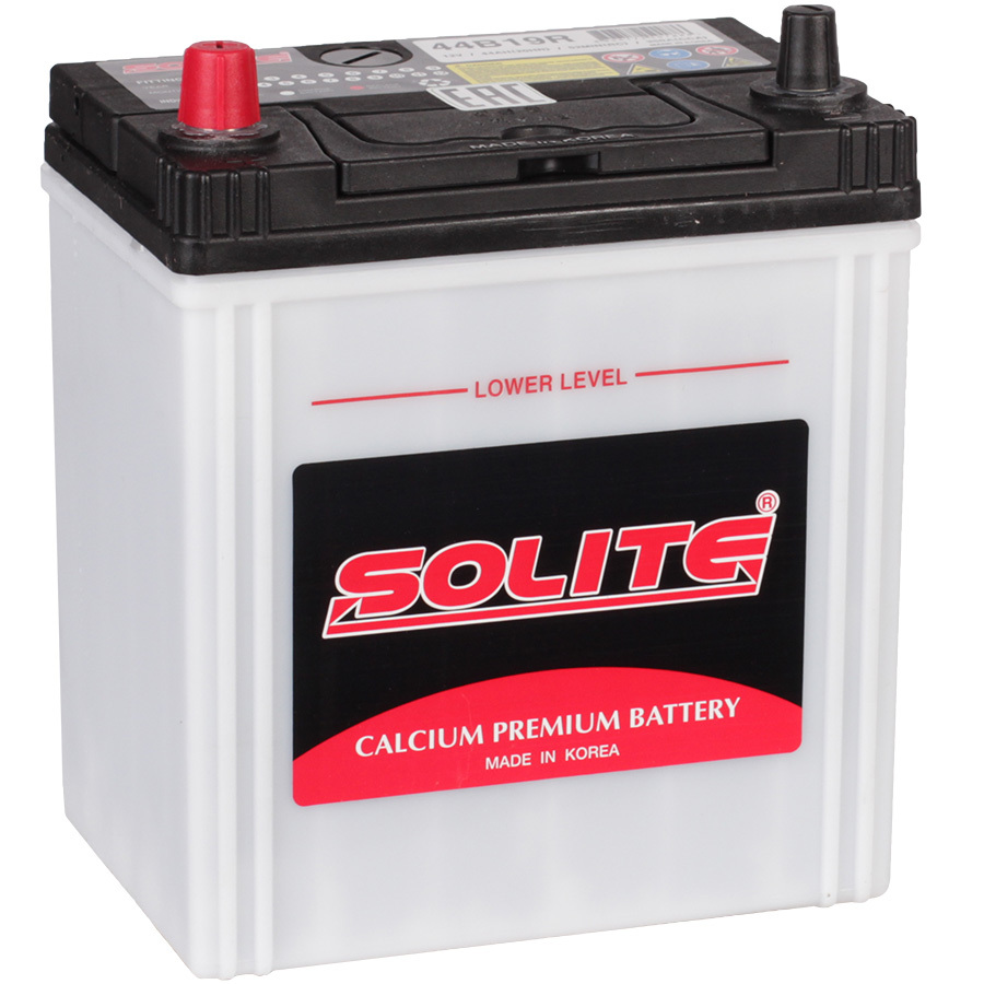Solite Автомобильный аккумулятор Solite Asia 44 Ач прямая полярность B19R solite автомобильный аккумулятор solite 95 ач прямая полярность d26r