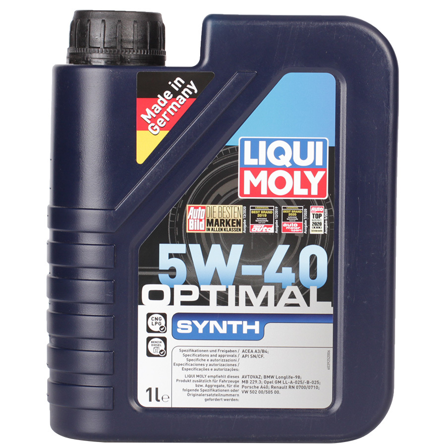 Liqui Moly Моторное масло Liqui Moly Optimal Synth 5W-40, 1 л масло моторное liqui moly нt optimal synth 5w 30 sl cf а3 в4 1 л синтетика
