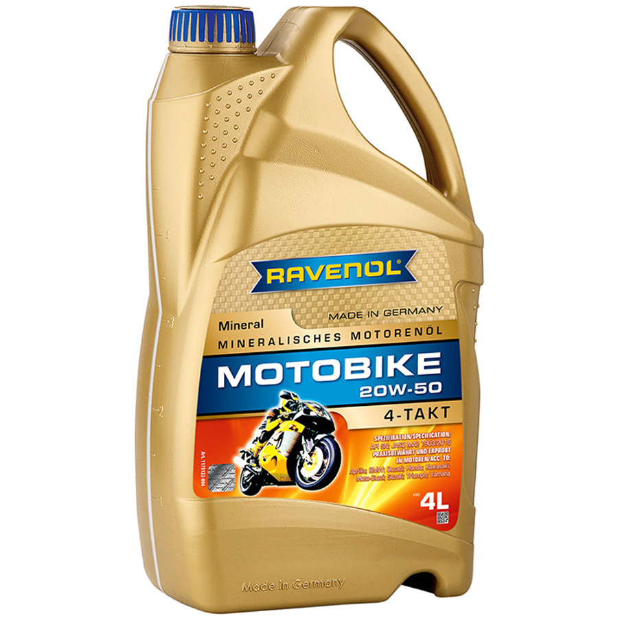 Масло 4-х тактное Ravenol Motobike 4-T Mineral 20W-50 4л