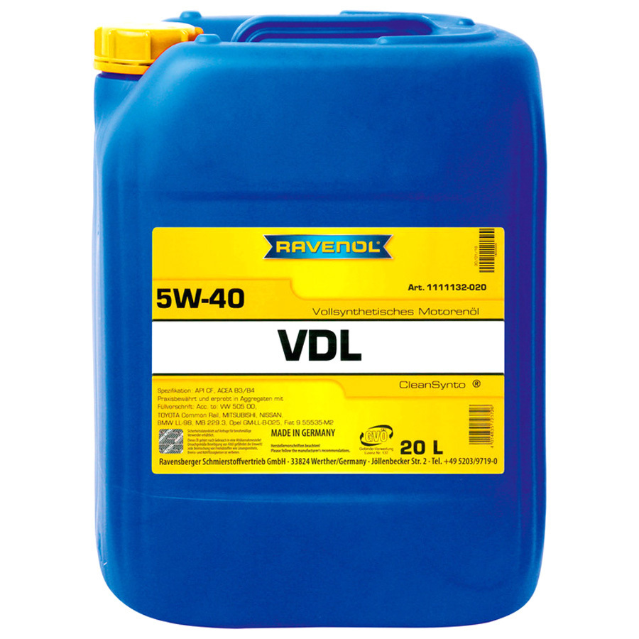 Моторное масло Ravenol VDL 5W-40, 20 л
