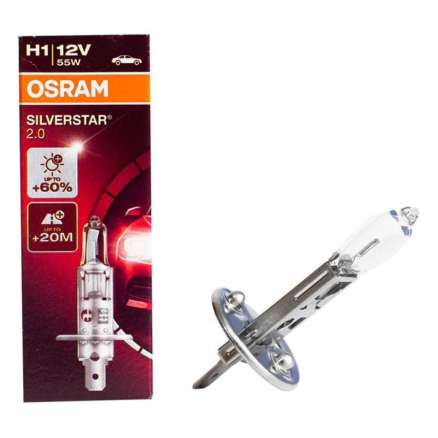 Автолампа OSRAM Лампа OSRAM Silverstar - H1-55 Вт-3400К, 1 шт. автолампа osram лампа osram silverstar h1 55 вт 3400к 1 шт