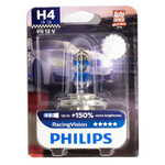 Лампа PHILIPS Racing Vision+150 - H4-55 Вт-3500К, 1 шт.