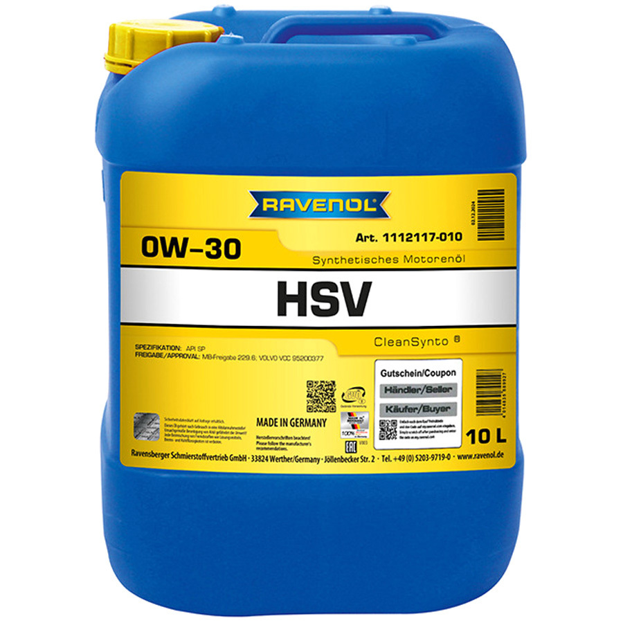 Моторное масло Ravenol HSV 0W-30, 10 л