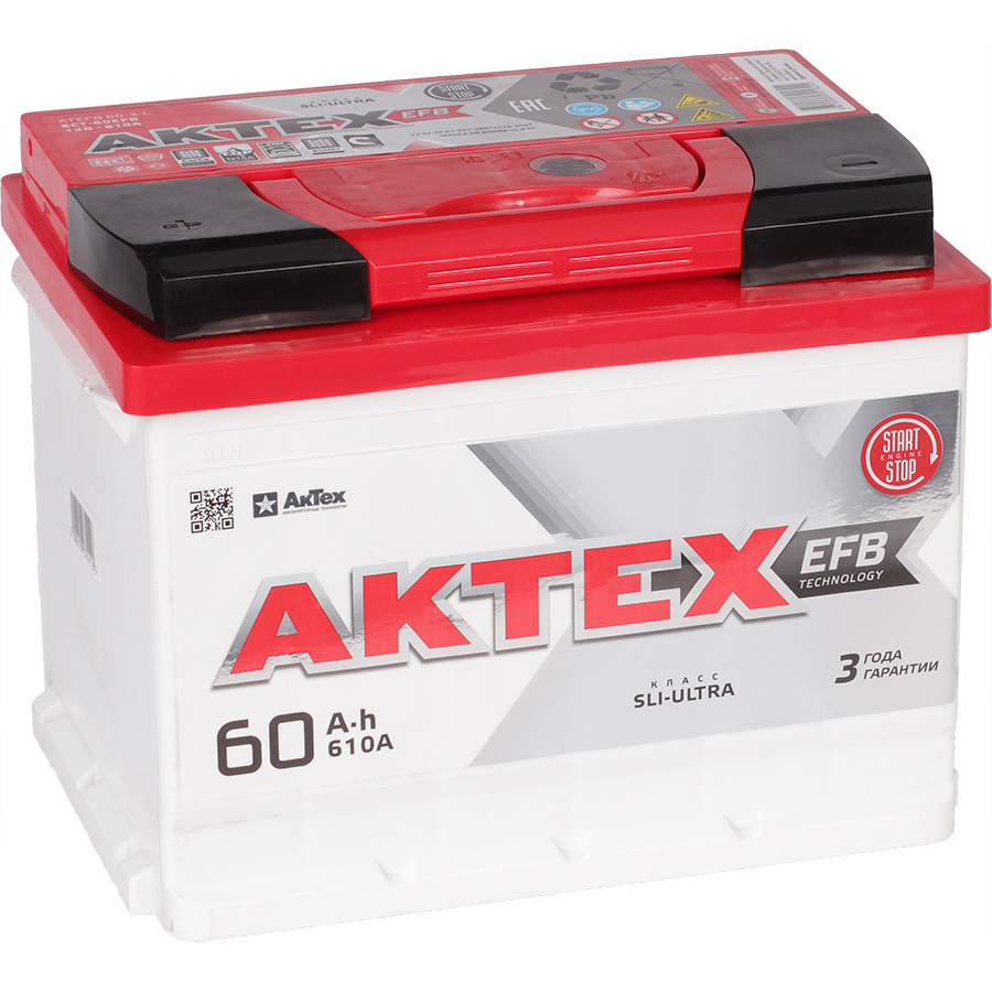 Актех Автомобильный аккумулятор Актех EFB 60 Ач прямая полярность L2