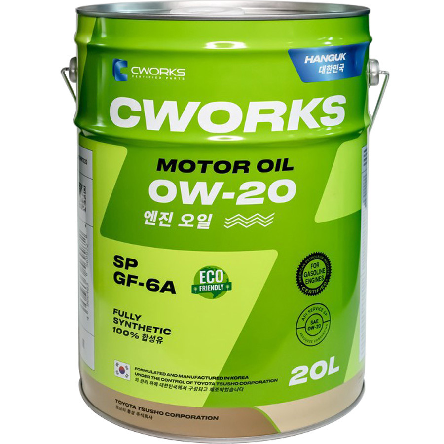 Моторное масло CWORKS Hanguk Motor Oil 0W-20, 20 л