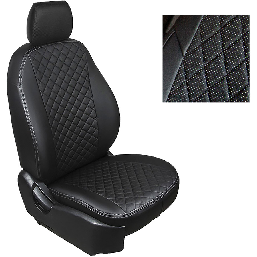 Чехлы модельные Seintex Ромб для Skoda Octavia A7 экокожа черный (art.90282)