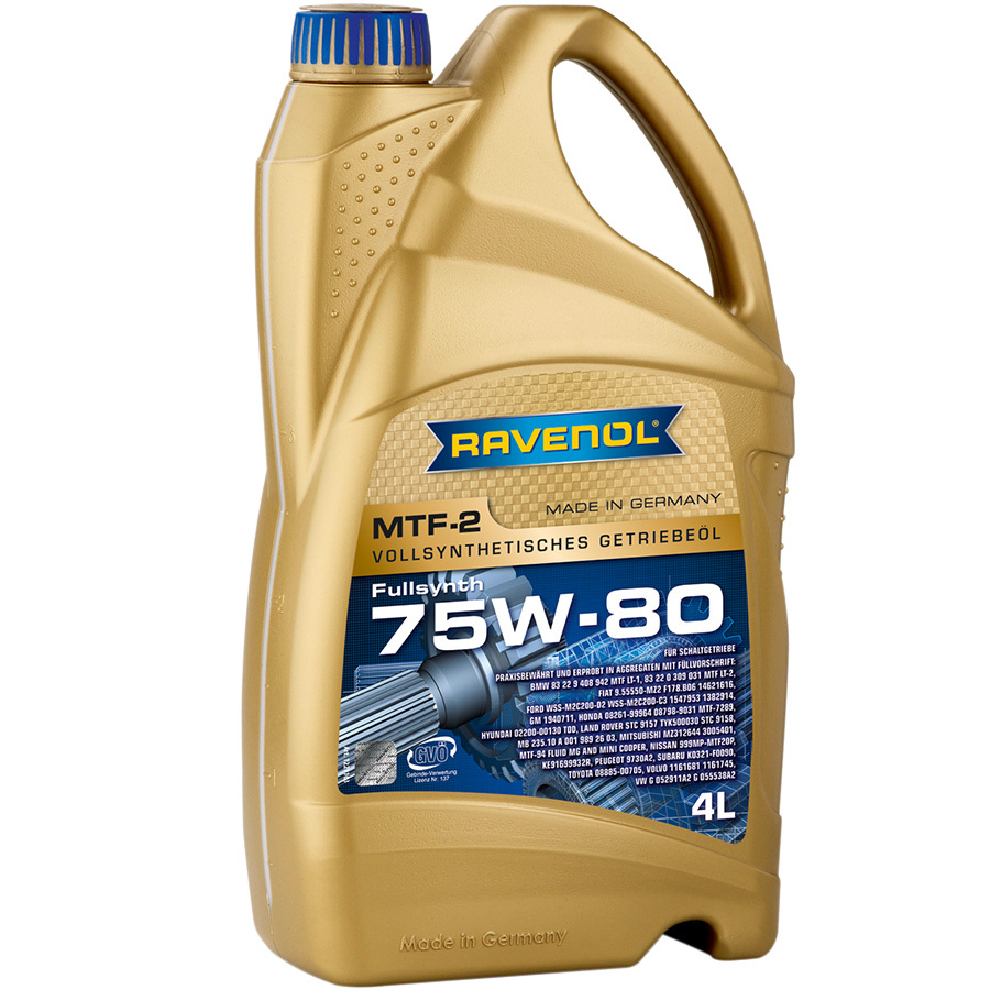 Ravenol Трансмиссионное масло Ravenol MTF-2 75W-80, 4 л трансмиссионное масло eni agip rotra fe 75w 80 60 л