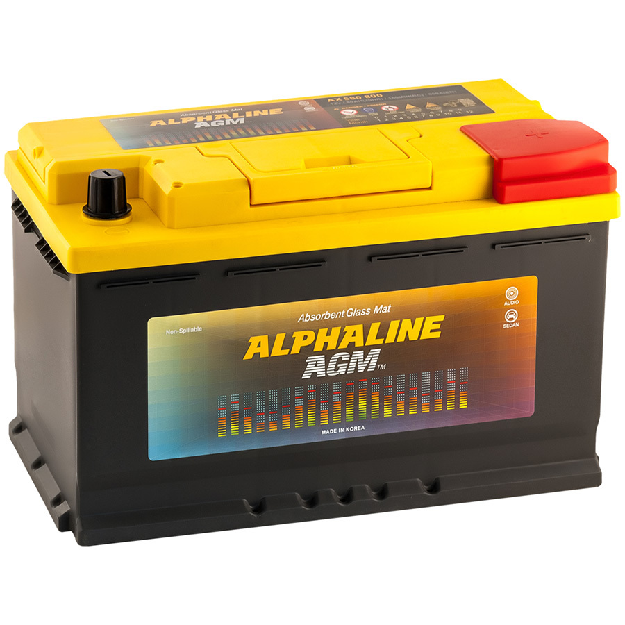 Alphaline Автомобильный аккумулятор Alphaline AGM 80 Ач обратная полярность L4 alphaline автомобильный аккумулятор alphaline sd 80 ач обратная полярность d26l