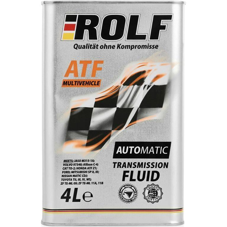 Rolf Масло трансмиссионное ROLF ATF Multivehicle 4л rolf масло трансмиссионное rolf transmission gl 4 75w90 1л