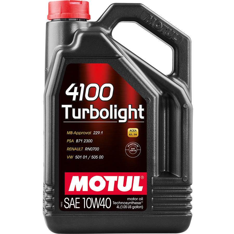 цена Motul Моторное масло Motul 4100 Turbolight 10W-40, 4 л