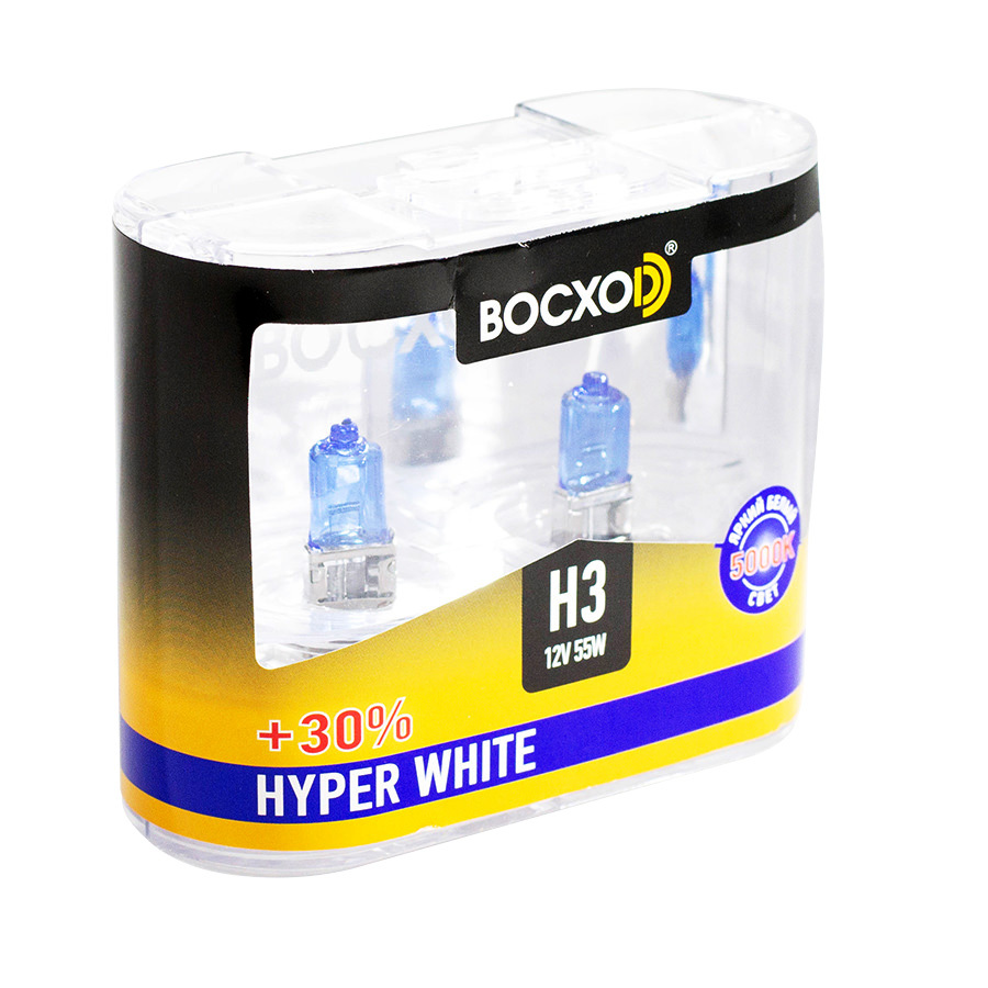 Автолампа BocxoD Лампа BocxoD Hyper White - H3-55 Вт-5000К, 2 шт. автолампа bocxod лампа bocxod hyper white h7 55 вт 5000к 2 шт