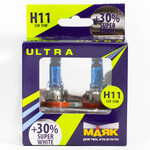 Лампа Маяк Ultra New Super White+30 - H11-55 Вт, 2 шт.