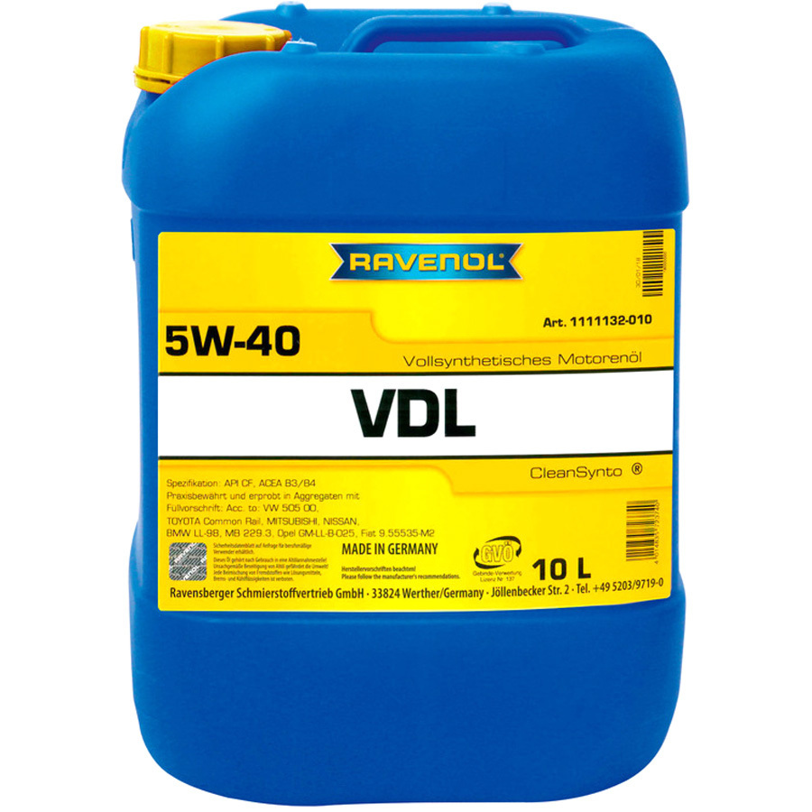 Моторное масло Ravenol VDL 5W-40, 10 л