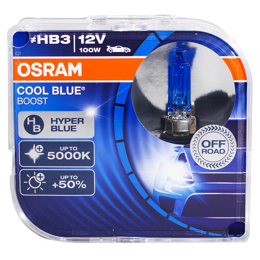 Автолампа OSRAM Лампа OSRAM Cool Blue Boost+50 - HB3-100 Вт-5000К, 2 шт. автолампа osram cool blue boost 5000к h4 12в 100 90 вт 62193cbb hcb duobox 2 шт