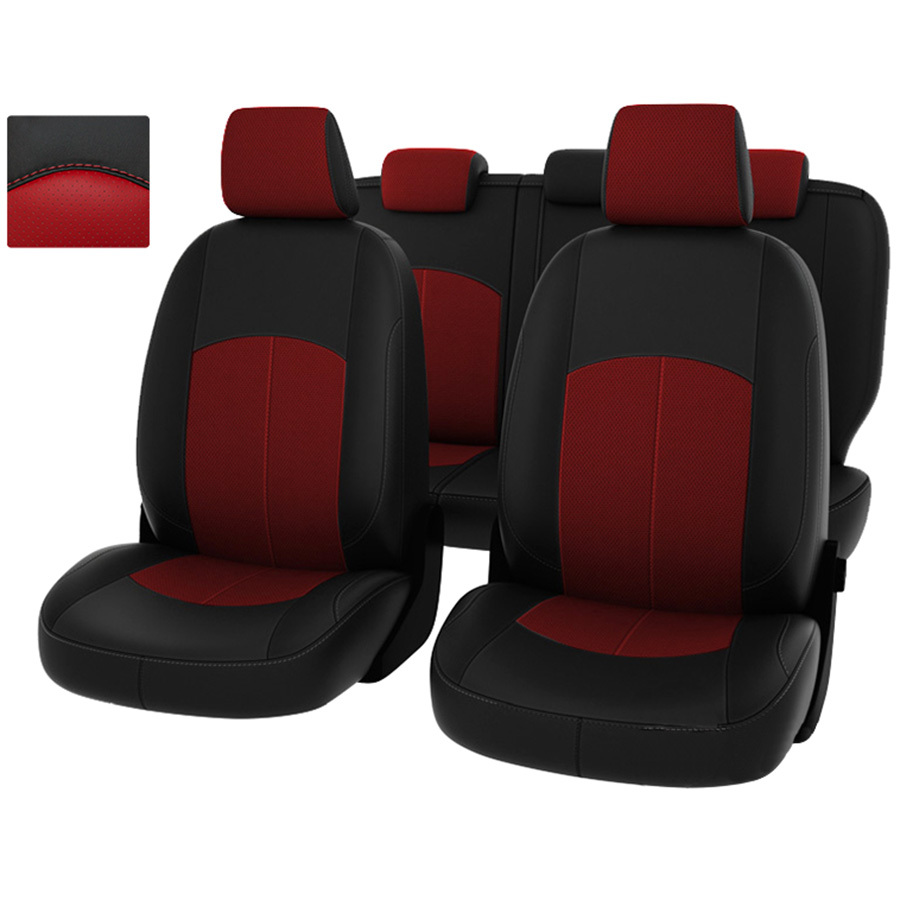 PSV Оригинал MAZDA 3 S (2013-) ЭКОКОЖА ЧЕРНЫЙ-КРАСНЫЙ