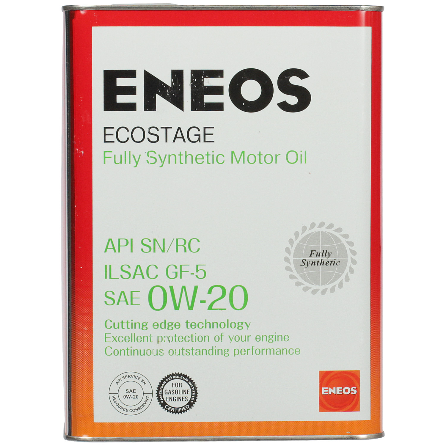Моторное масло Eneos Ecostage 0W-20, 4 л