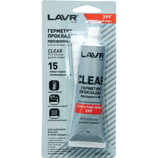 Герметик-прокладка LAVR высокотемпературный 70г прозрачный в Калуге