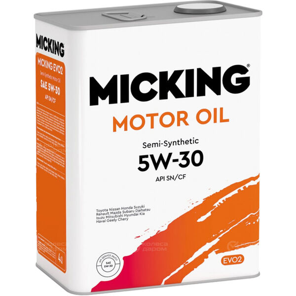 Моторное масло Micking Evo2 5W-30, 4 л в Шахунье