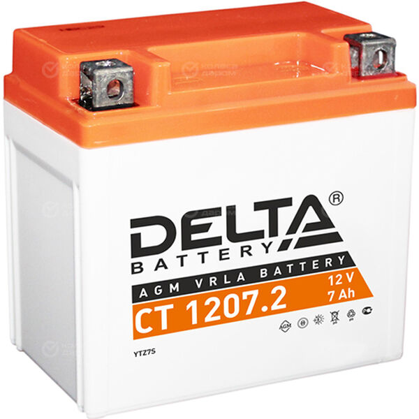 Мотоаккумулятор Delta 1207.2 AGM YTZ7S 7Ач, обратная полярность в Нефтекамске
