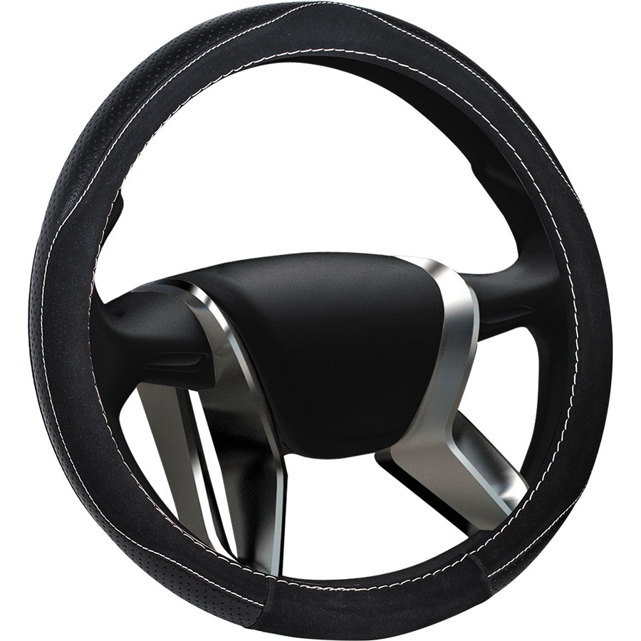 Оплетка на руль Senator Senator Alaska Черный M (38 см) замша / автомобильная перфо-кожа