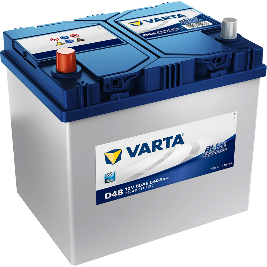 цена Varta Автомобильный аккумулятор Varta Blue Dynamic D48 60 Ач прямая полярность D23R
