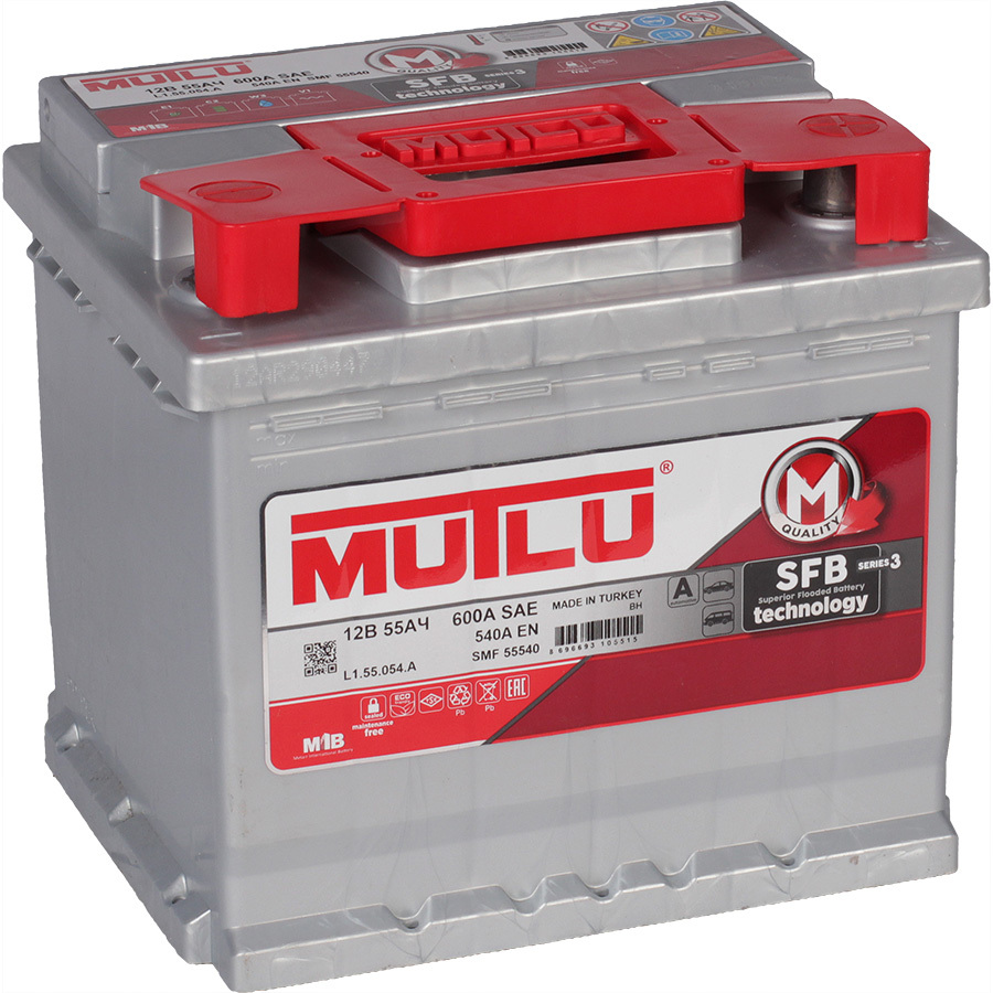 Mutlu Автомобильный аккумулятор Mutlu SMF 55540 55 Ач обратная полярность L1