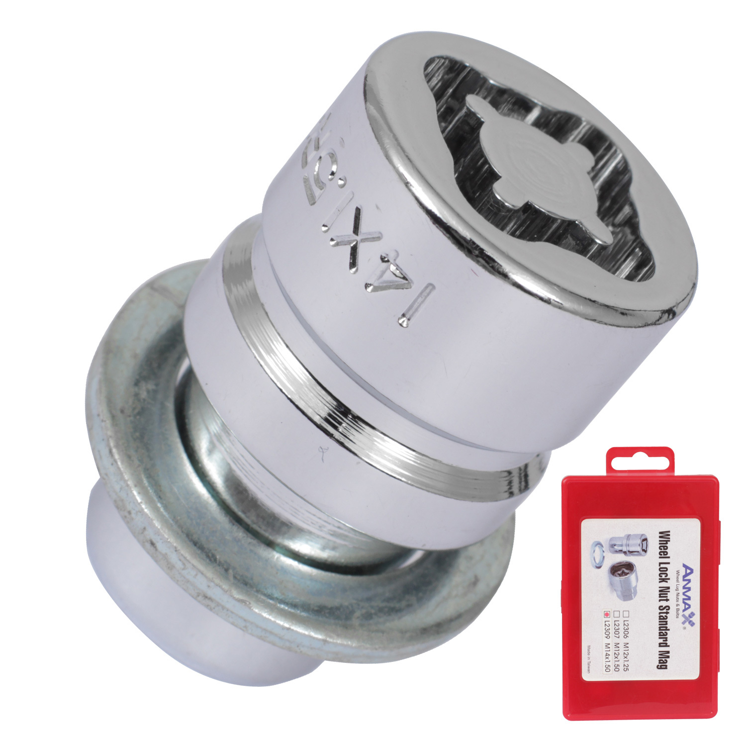 Гайка секретная Anmax 14х1,5х35 4+2 19/21мм пресс/шайба L2309