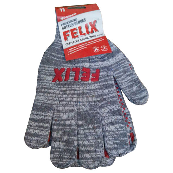 Перчатки хлопковые с ПВХ покрытием FELIX (серые) в Армавире