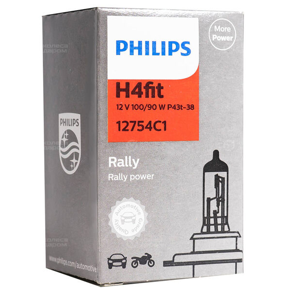 Лампа PHILIPS Rally - H4-100 Вт-3300К, 1 шт. в Кургане