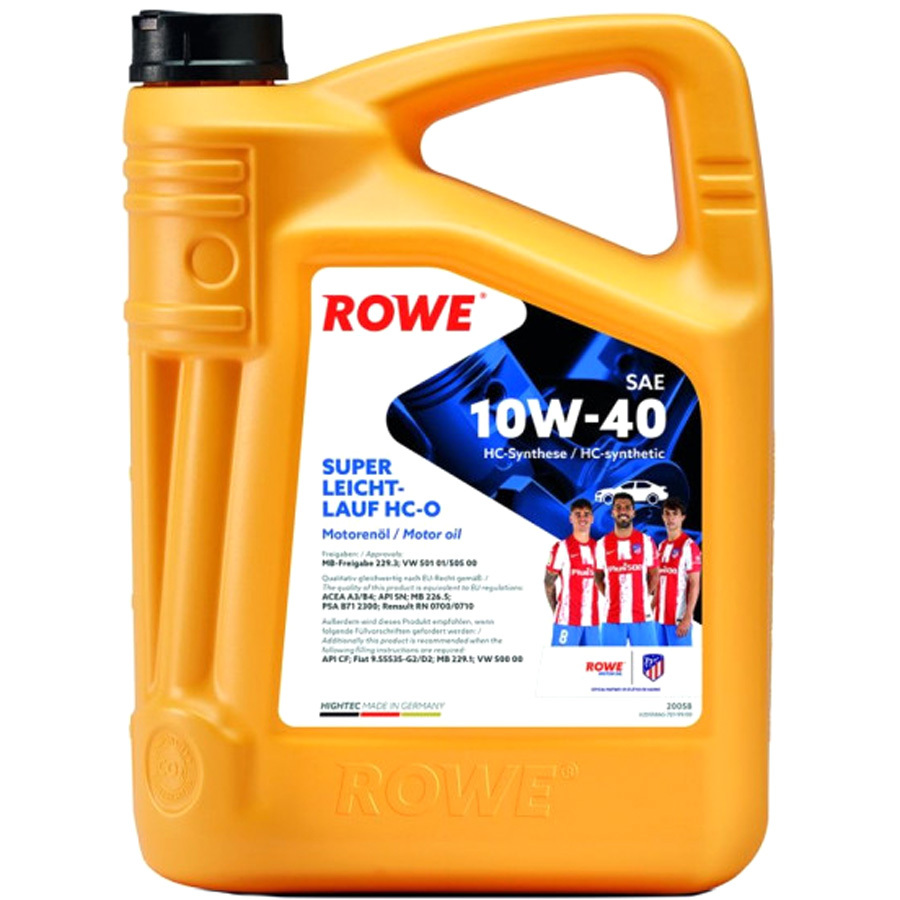 Моторное масло ROWE HIGHTEC SUPER LEICHTLAUF 10W-40, 5 л - фото 1