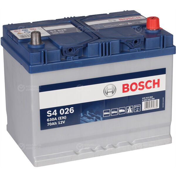 Автомобильный аккумулятор Bosch Asia 570 412 063 70 Ач обратная полярность D26L в Тольятти