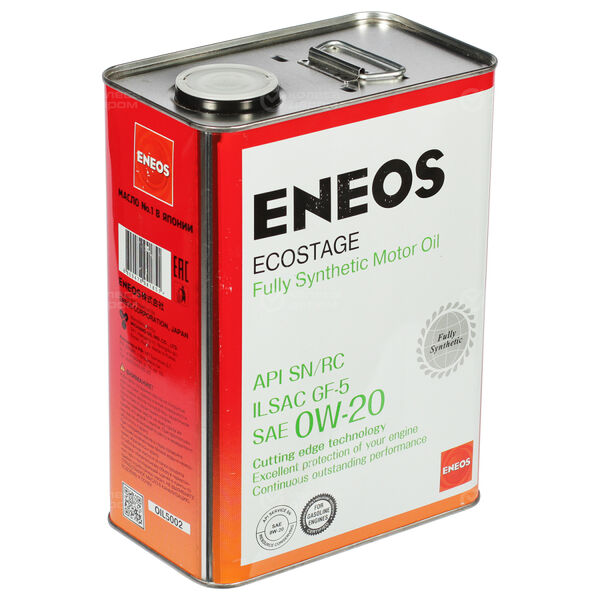Моторное масло Eneos Ecostage 0W-20, 4 л в Тюмени