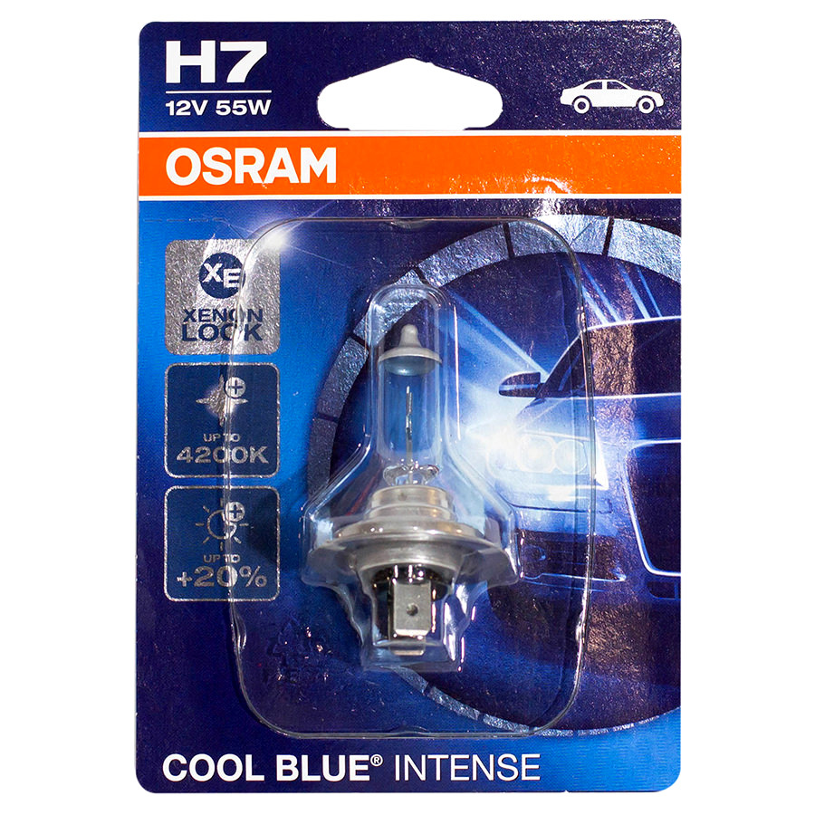 Автолампа OSRAM Лампа OSRAM Cool Blue Intense+20 - H7-55 Вт-4200К, 1 шт.