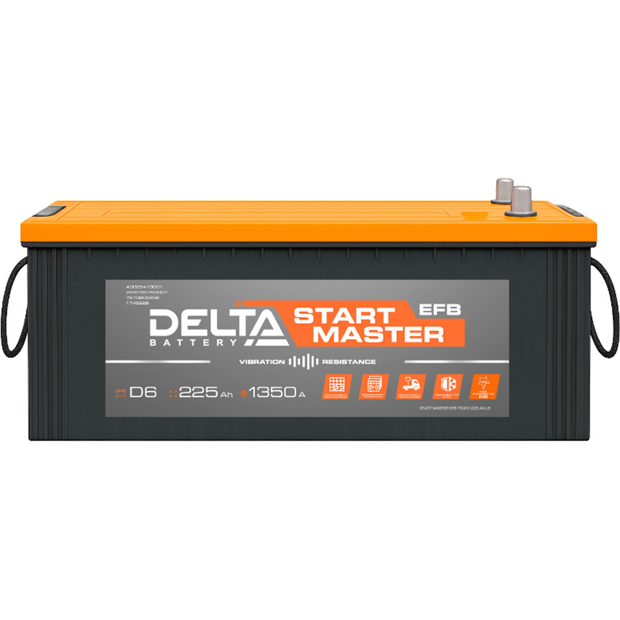 Delta Грузовой аккумулятор Delta Battery EFB 225Ач о/п конус