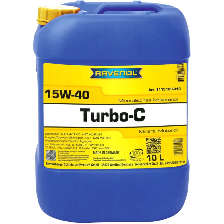 Моторное масло Ravenol Turbo-C HD-C 15W-40, 10 л
