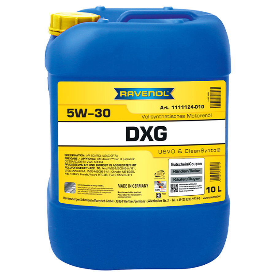 Моторное масло Ravenol DXG 5W-30, 10 л