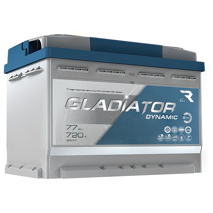 Автомобильный аккумулятор Gladiator 77 Ач обратная полярность L3