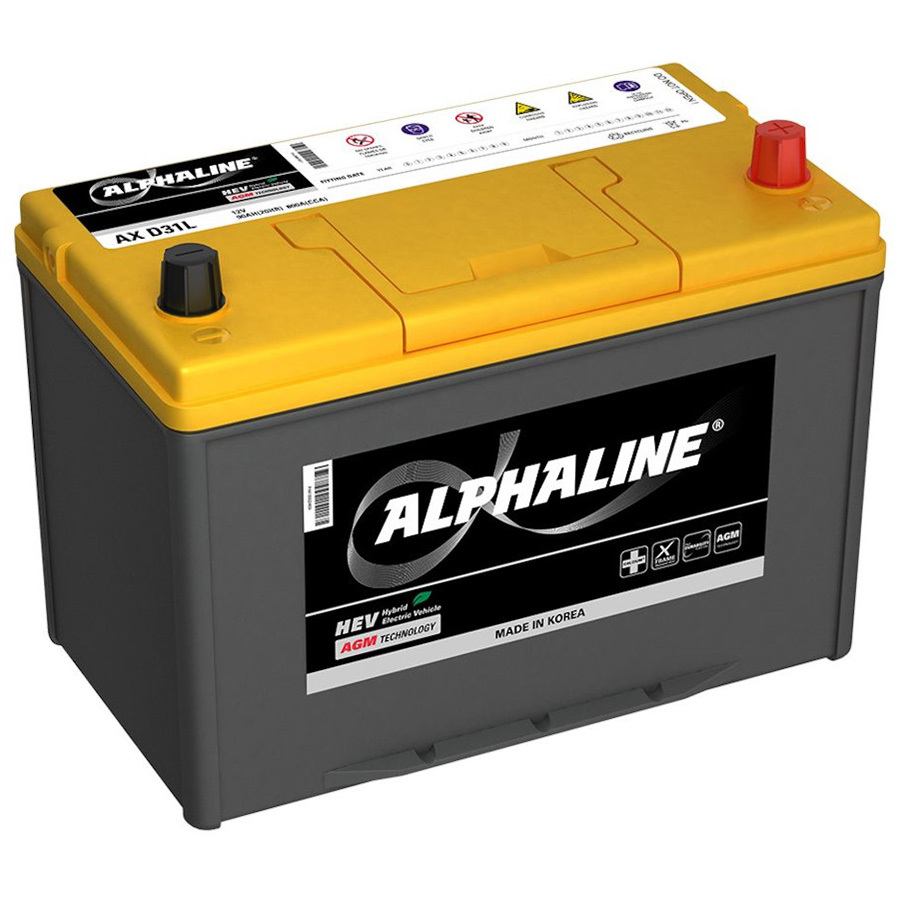 Alphaline Автомобильный аккумулятор Alphaline AGM 90 Ач обратная полярность D31L alphaline автомобильный аккумулятор alphaline efb 68 ач обратная полярность d26l
