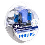Лампа PHILIPS Crystal Vision - H4-55 Вт-4300К, 2 шт.