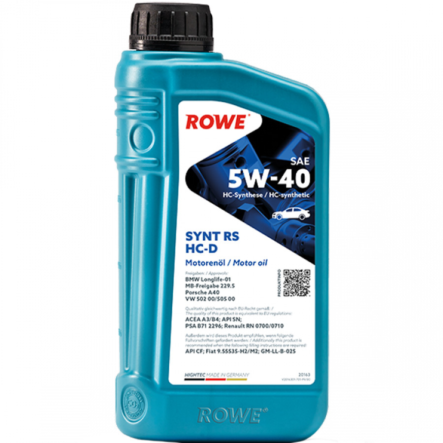 ROWE Моторное масло ROWE HIGHTEC SYNT RS 5W-40, 1 л фото