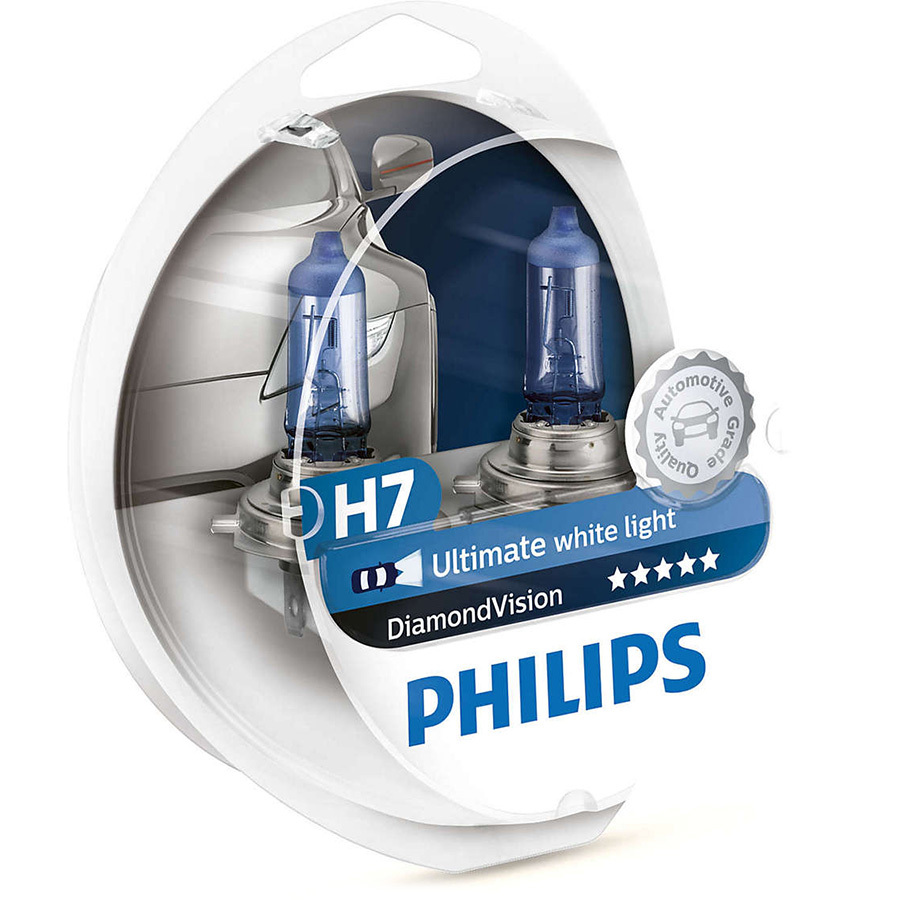 PHILIPS Лампа PHILIPS Diamond Vision - H7-55 Вт-5000К, 2 шт.