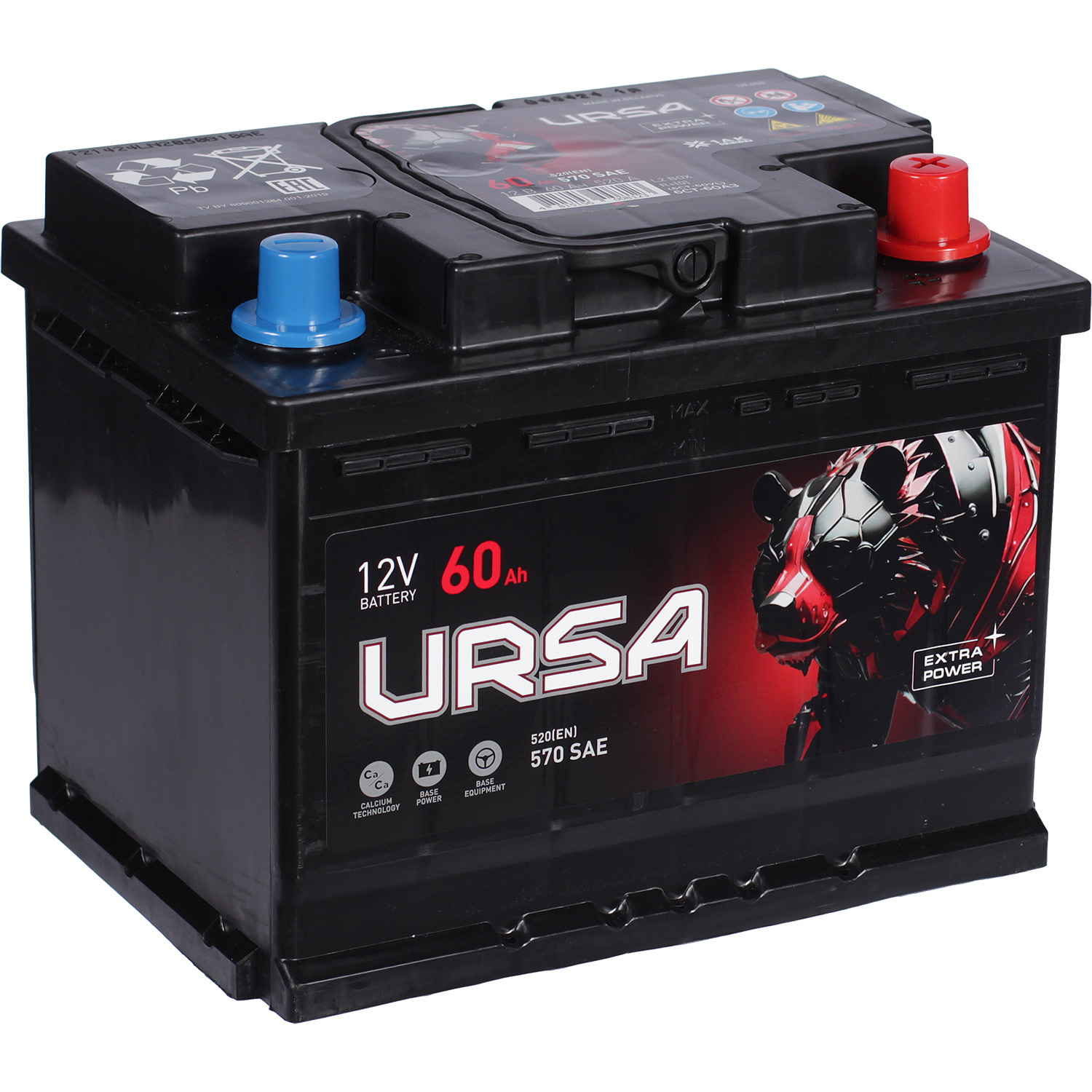 URSA Автомобильный аккумулятор URSA 60 Ач обратная полярность L2 теплоизоляция ursa теплостандарт 6560х1220х50мм