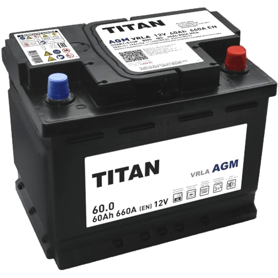 Автомобильный аккумулятор Titan AGM 60 Ач L2