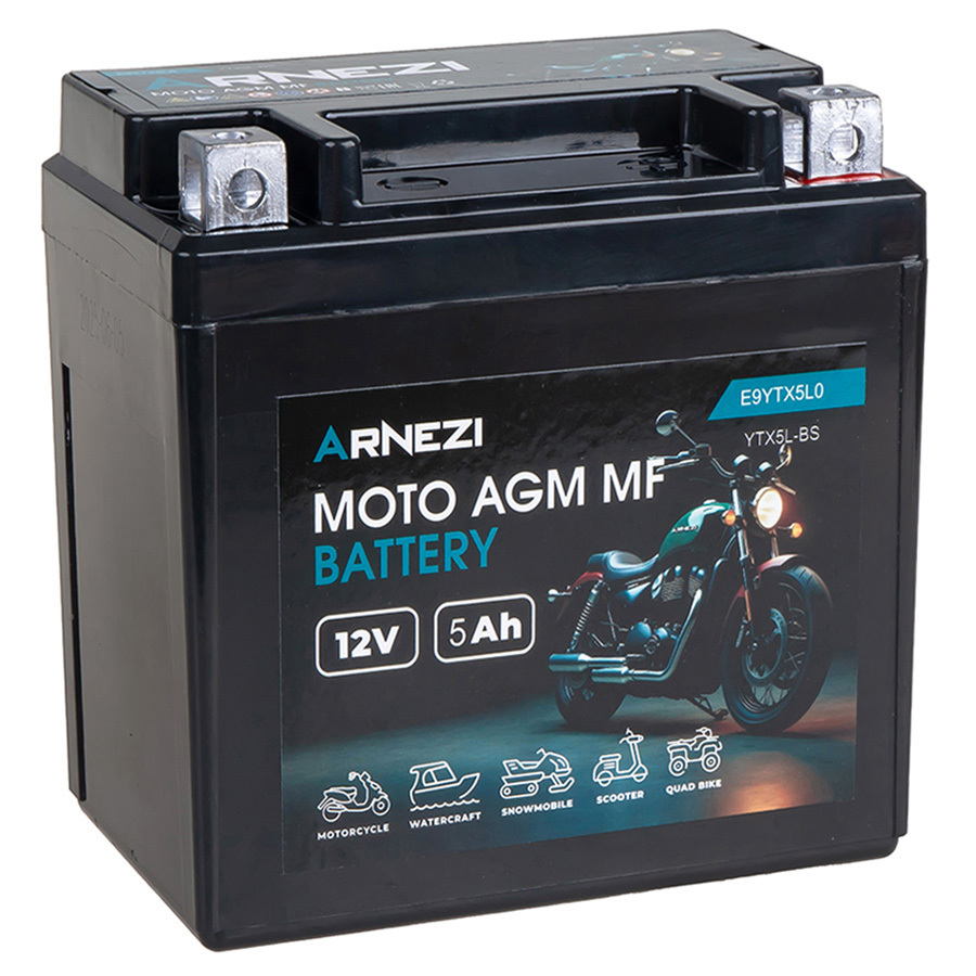 Мотоаккумулятор ARNEZI AGM 5Ач, обратная полярность
