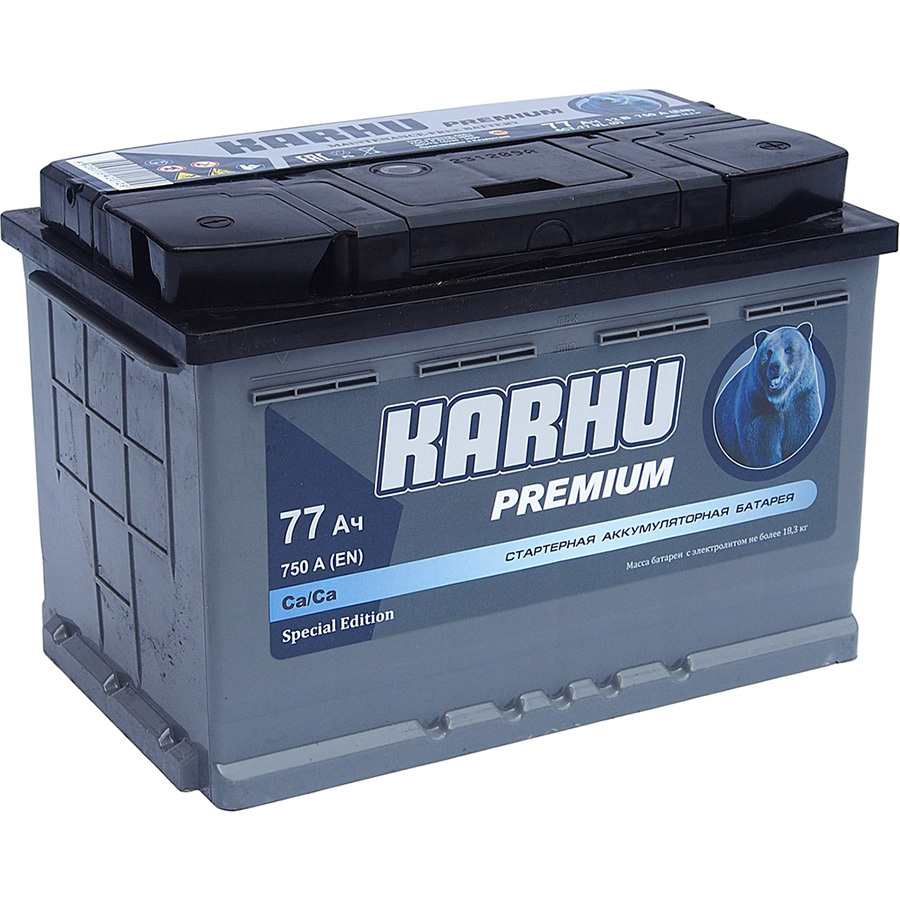 Автомобильный аккумулятор Karhu Premium 77 Ач обратная полярность L3